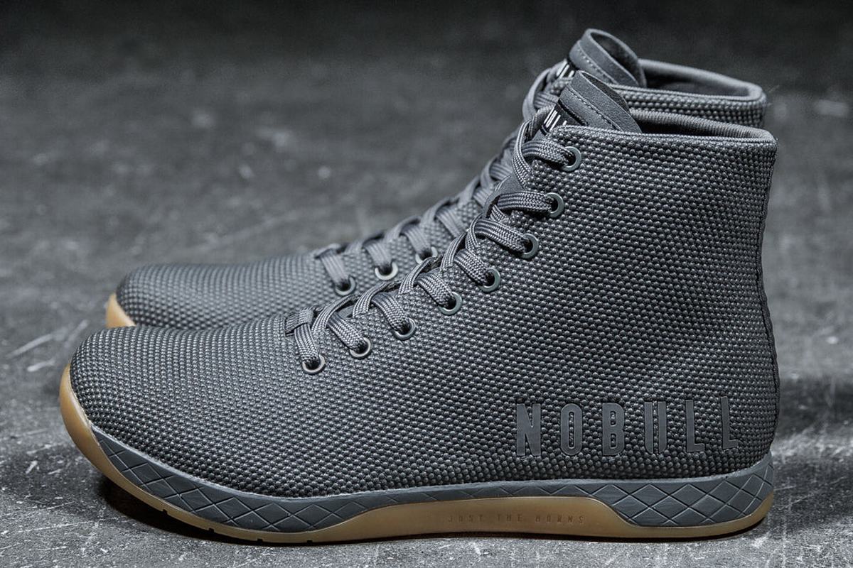 Nobull Superfabric High-Top Men's Trainers Dark Grey | Australia (QF5238)